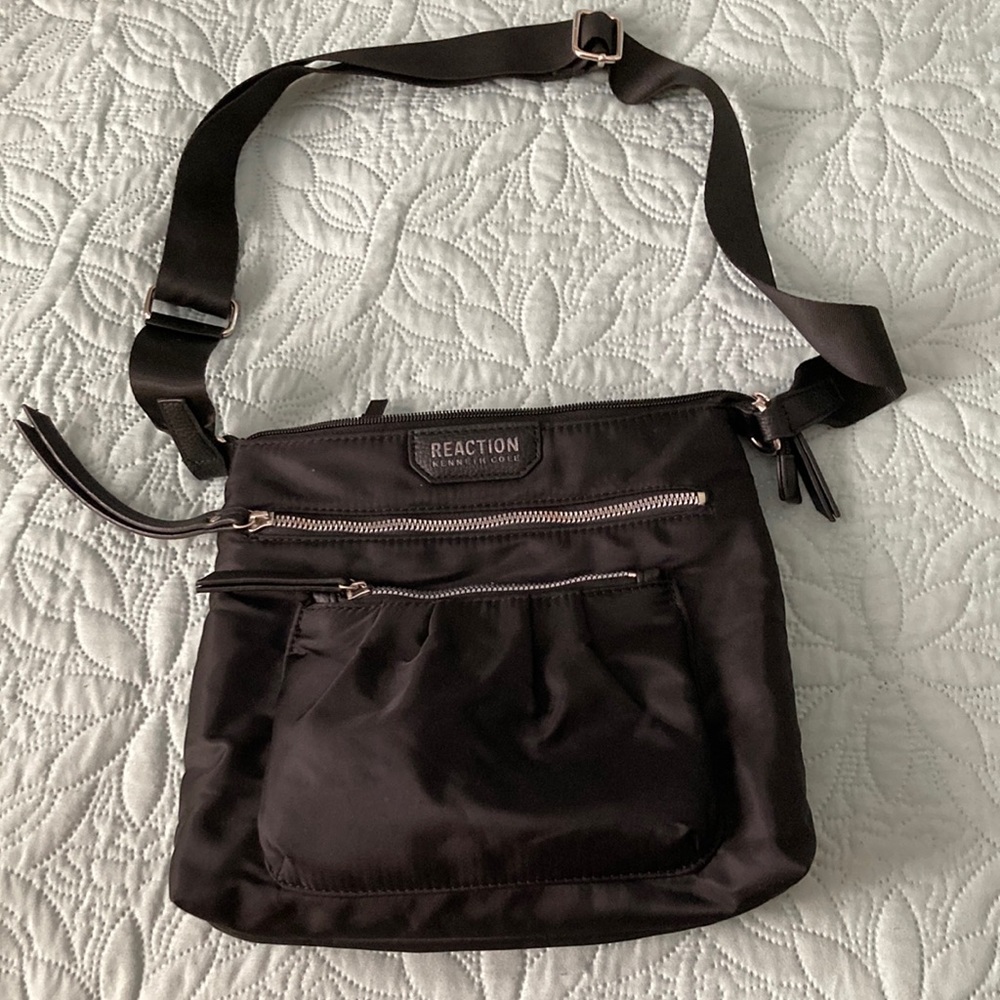 Kenneth Cole Reaction Black Crossbody Bag with Rose Gold Hardware